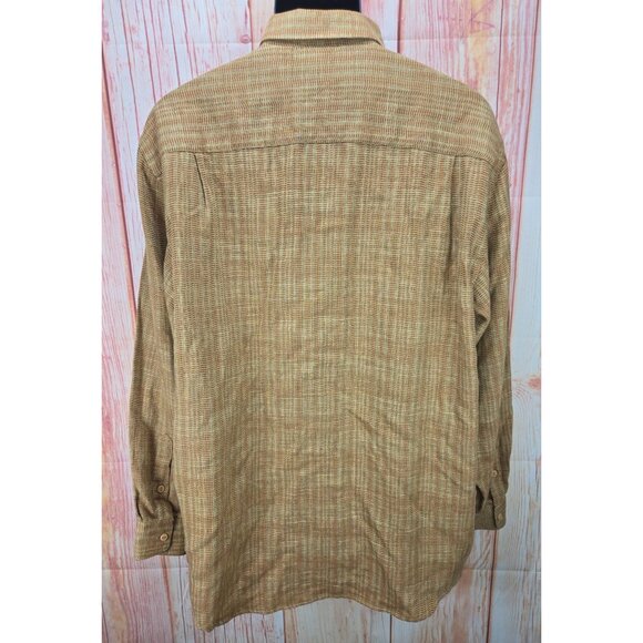 Zhane Barnes Mens Tan Textured Shirt Large - Japanese Fabric - Picture 2 of 7